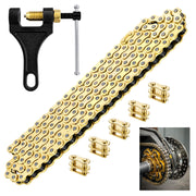 Podoy 428 chain front packaging showing kit components and quick fit benefit