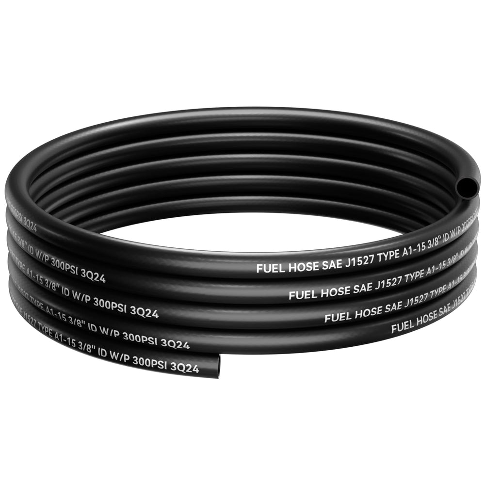 POHIR front view of 3/8 inch marine fuel line showing packaging and label, ensures correct product choice