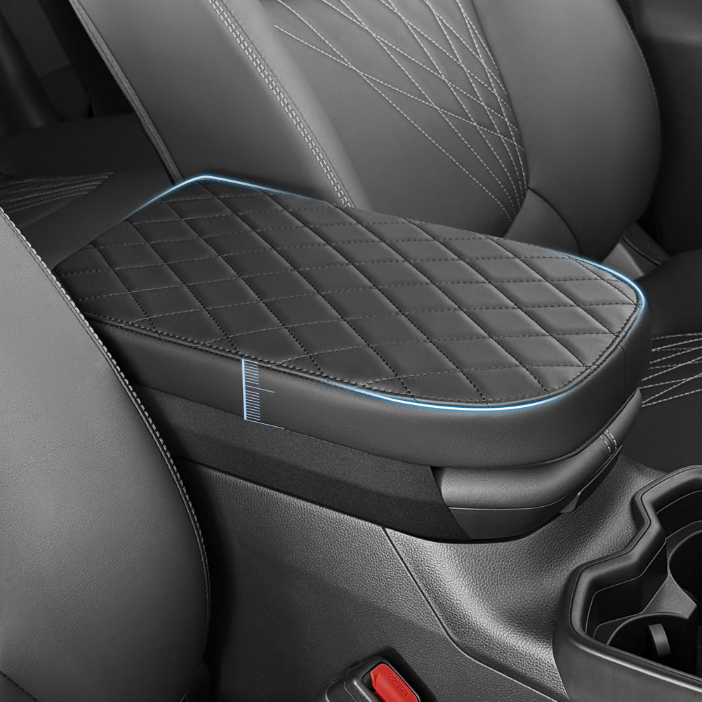 POKSRI front view showing fit and clean replacement for RAV4 armrest