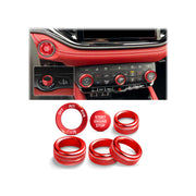 Polodunn front view of red knob covers showing cohesive cabin upgrade and protection