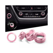 Polodunn front view of four pink alloy knob trims showing premium finish and fit