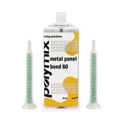 Polymix front packaging showing 50ml cartridge and two nozzles for fast setup