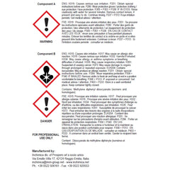 Polymix label close-up highlighting yellow label and working time information