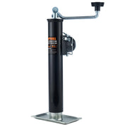 POPBULL front view of weld-on trailer jack showing solid construction and quick mounting benefit