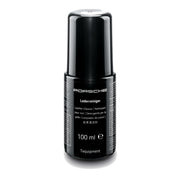 Porsche leather cleaner front packaging showing brand and 100 mL bottle for authentic care