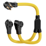 Portvoi front view of dual 50A splitter showing dual outlets for charging convenience
