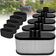 Poweka front packaging showing five filters and included foam pre-filters benefiting quick identification
