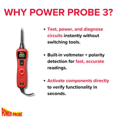 Power Probe digital display and controls showing readings for fast diagnosis