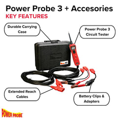 Power Probe probe close-up showing ergonomic grip and insulated tip for safe testing