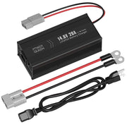 power queen front view showing compact charger and benefit fast 20A charging