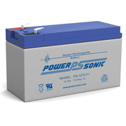 Power Sonic PS-1270 front view showing compact sealed battery and benefit of reliable backup
