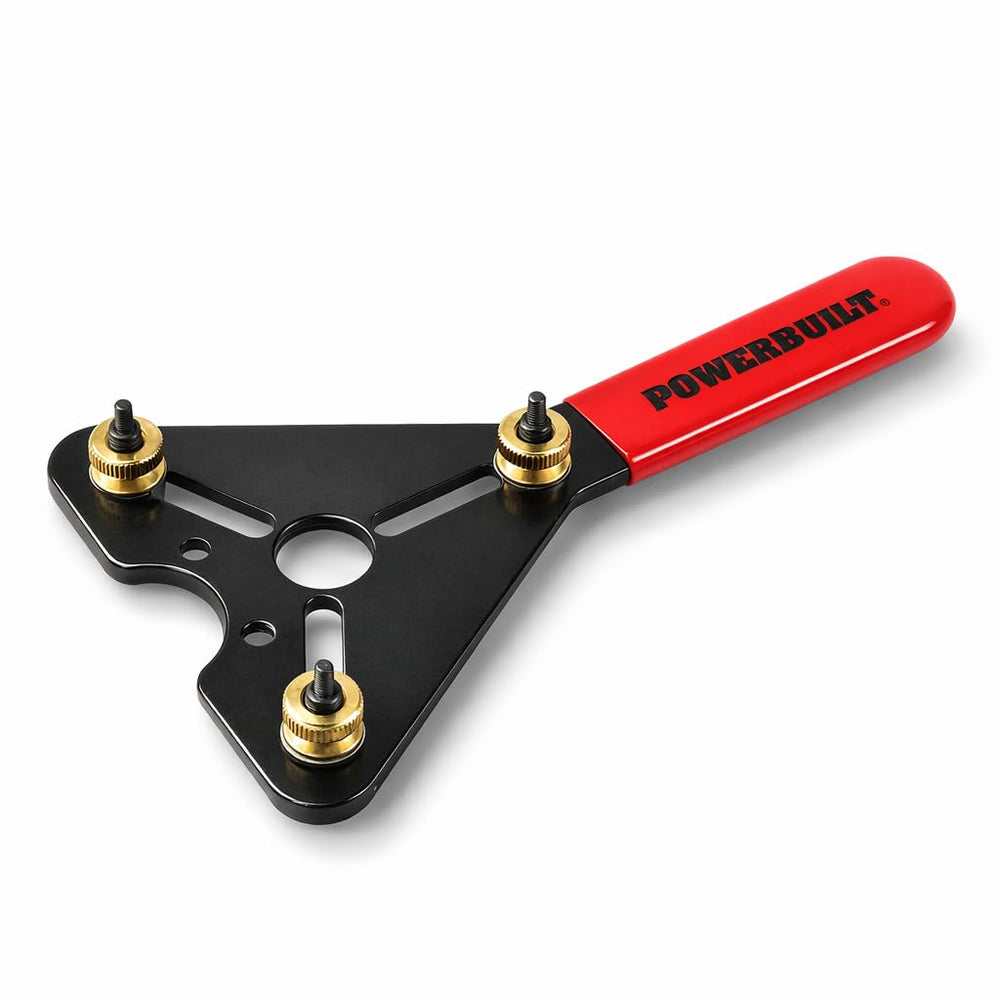Powerbuilt front view of clutch holding tool showing full shape and features for reliable holding