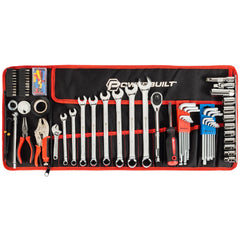 Powerbuilt kit front pouch showing organized tools and travel convenience
