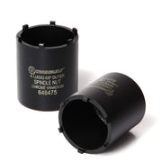 Powerbuilt spindle socket front view showing hex engagement and durable finish benefit fits accurately