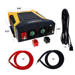 PowerDrive detachable LCD closeup displaying voltage and power for easy monitoring
