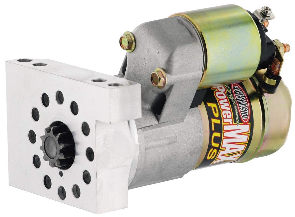 Powermaster starter front view showing mounting flange and robust construction benefit