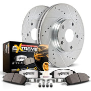 PowerStop rear kit packaging showing complete pad and rotor set benefit clarity
