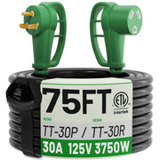 POWGRN front view molded plug showing secure grip and safe connection