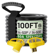 POWGRN front view plugged in showing the 14-50 connection and secure fit
