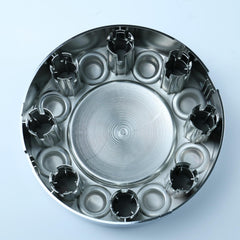 PPCovers chrome center cap installed on F250 wheel demonstrating OEM appearance