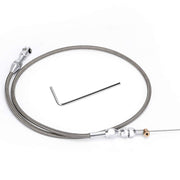 PQY front view of 36 inch stainless throttle cable showing full length and fittings, reliable fit