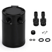 PQY front view of catch can showing compact reservoir and mounting surface benefit reduced intake oil