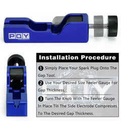 PQY tool with spark plug installed demonstrating correct seating and use