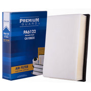 Premium Guard front view showing filter fit and shape, ensures correct OEM replacement
