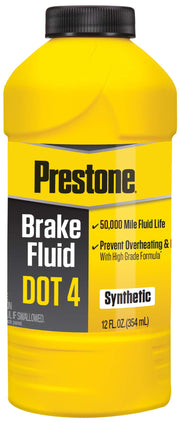 Prestone DOT 4 six-pack front packaging showing quantity and grade benefit
