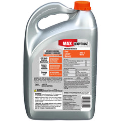 Prestone MAX Orange bottle label highlighting CorGuard technology and warnings