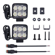 Primelux front view of LED lights showing bright flood output and improved visibility