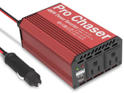 Pro Chaser inverter front view showing outlets and compact design for travel power