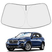 Proadsy front view on BMW X5 showing precise windshield fit and coverage benefit