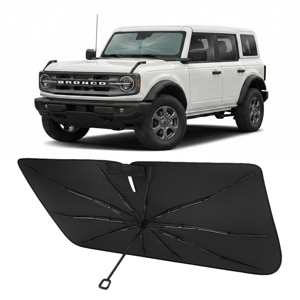 Proadsy front view installed on Bronco showing full windshield protection