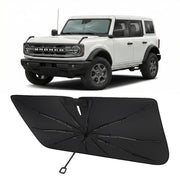 Proadsy front view installed on Bronco showing full windshield protection