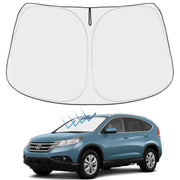 Proadsy front view of the custom-fit CRV shade showing accurate windshield coverage benefit