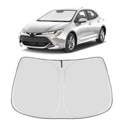 Proadsy front view showing custom fit on Corolla windshield, protects interior