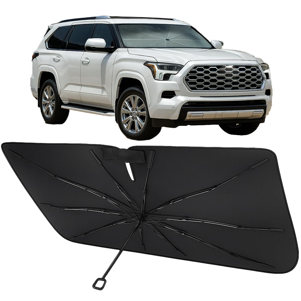 Proadsy front view installed on Toyota windshield showing full coverage and cooler cabin