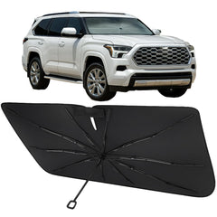 Proadsy front view installed on Toyota windshield showing full coverage and cooler cabin
