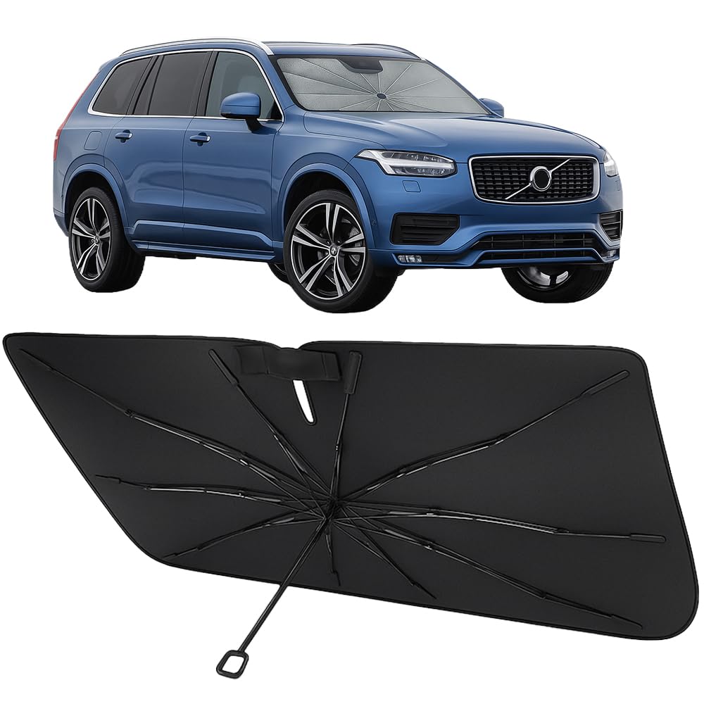 Proadsy front view on Volvo XC90 showing full windshield protection and tight fit