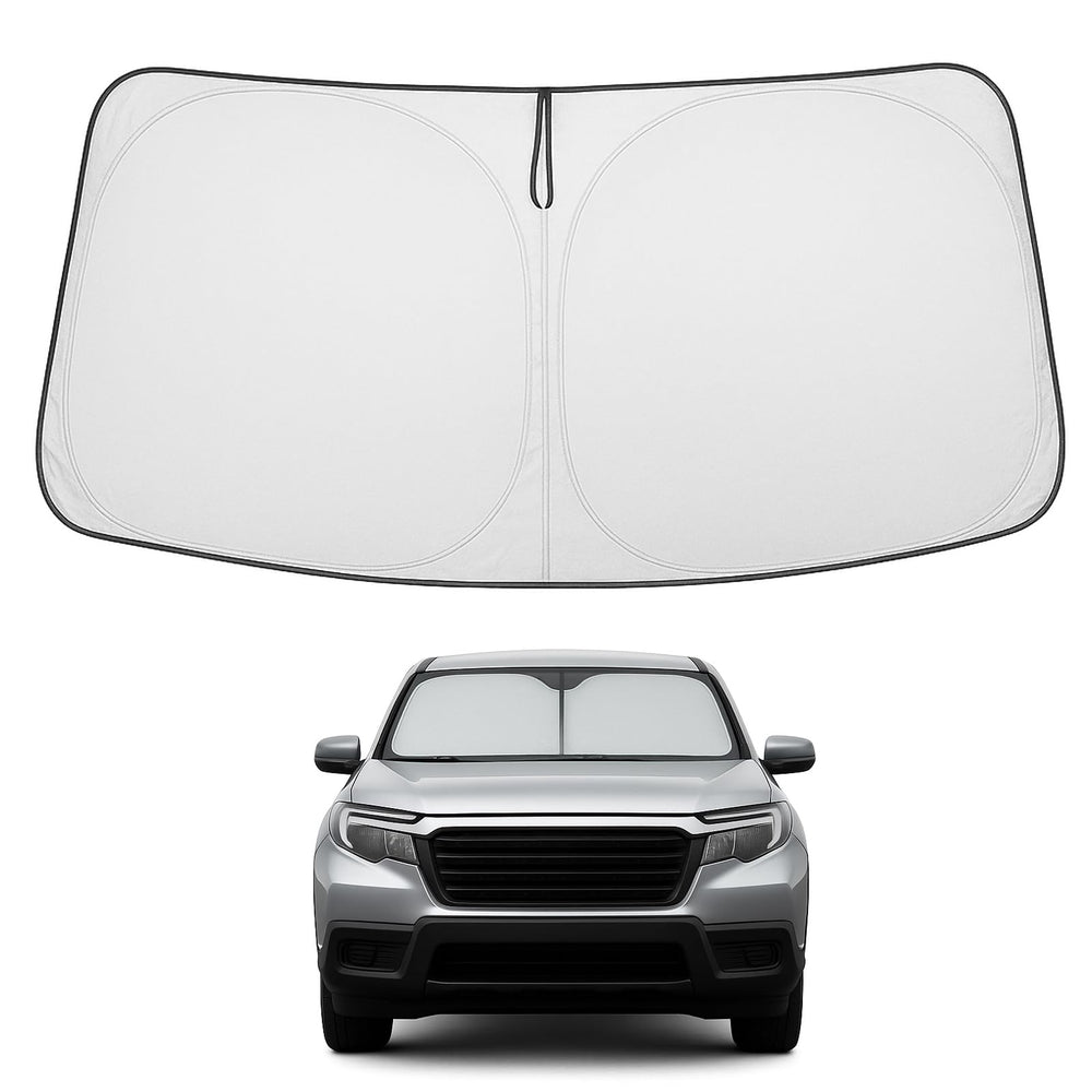 Proadsy front view showing custom fit on Ridgeline windshield protects interior