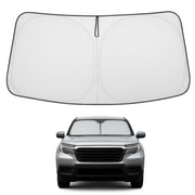 Proadsy front view showing custom fit on Ridgeline windshield protects interior