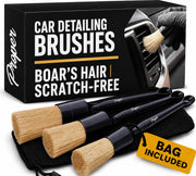 PROPER DETAILING CO. front packaging showing three-brush set and benefits