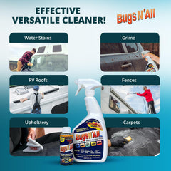 PROSOL WORKS being sprayed on car hood to dissolve bug residue quickly