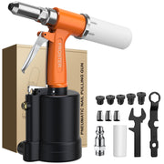 Proster front view of pneumatic rivet gun showing controls and body, efficient fastening