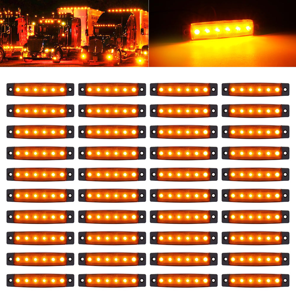 PSDRIQQ front view amber marker light showing clear lens for brighter visibility