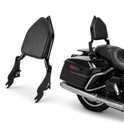 PSLER backrest front view showing sleek black design and fit