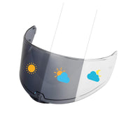 PSLER front view visor showing sleek shape and improved visibility