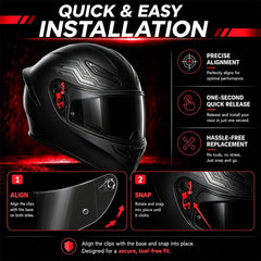 PSLER side profile on helmet demonstrates precise fit and alignment