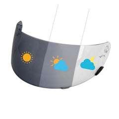 PSLER front view of visor showing clean shape and easy install benefit